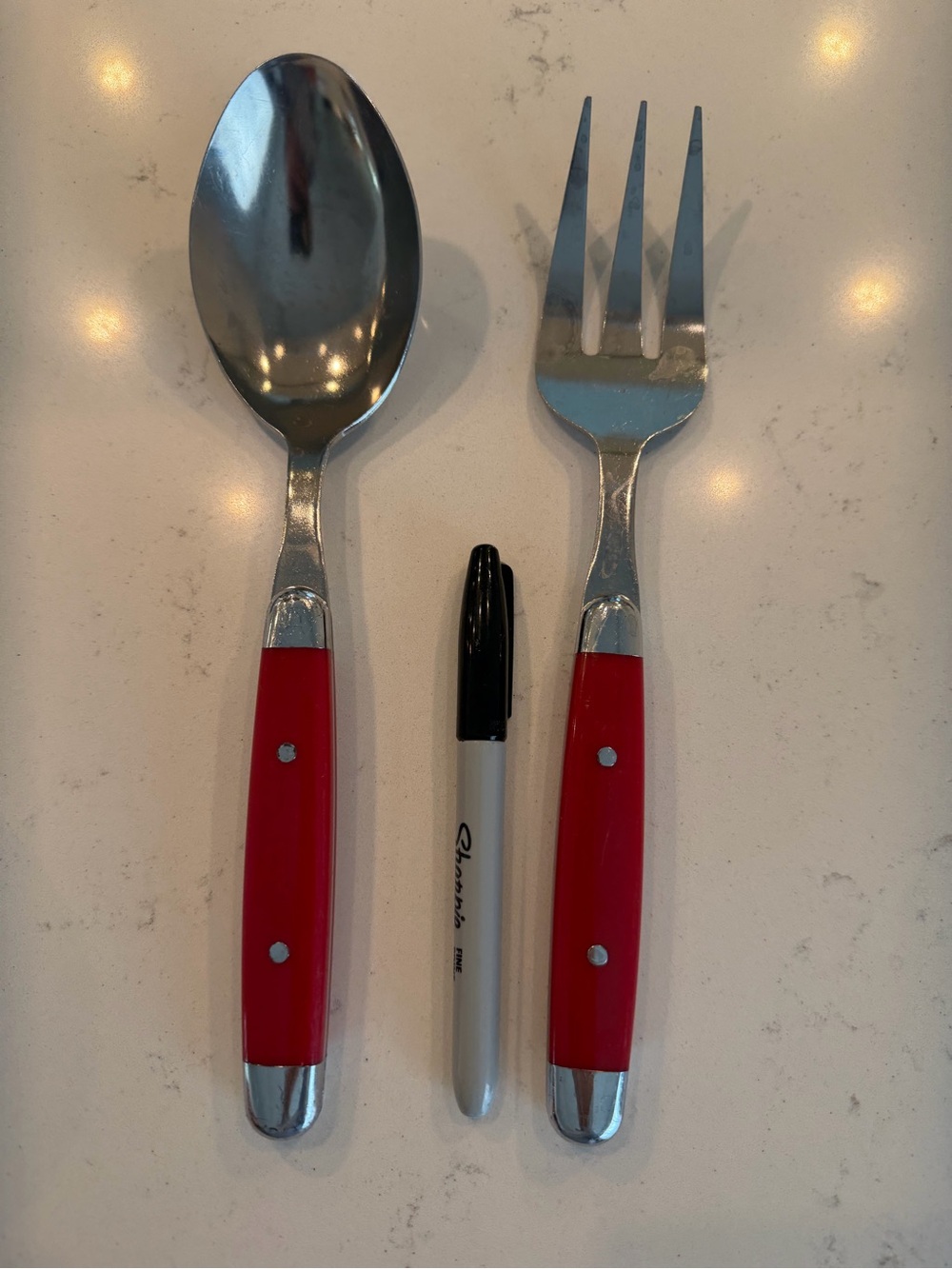Set of Serving Spoon and Fork